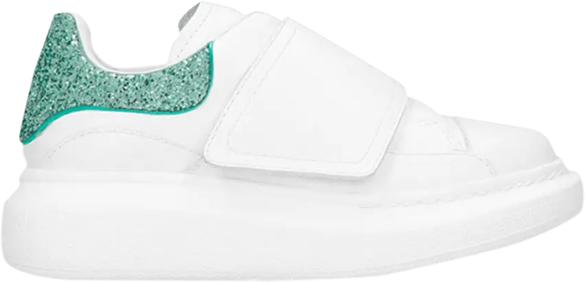  Alexander Mcqueen Alexander McQueen Wmns Oversized Velcro Sneaker &#039;White Emerald Glitter&#039;
