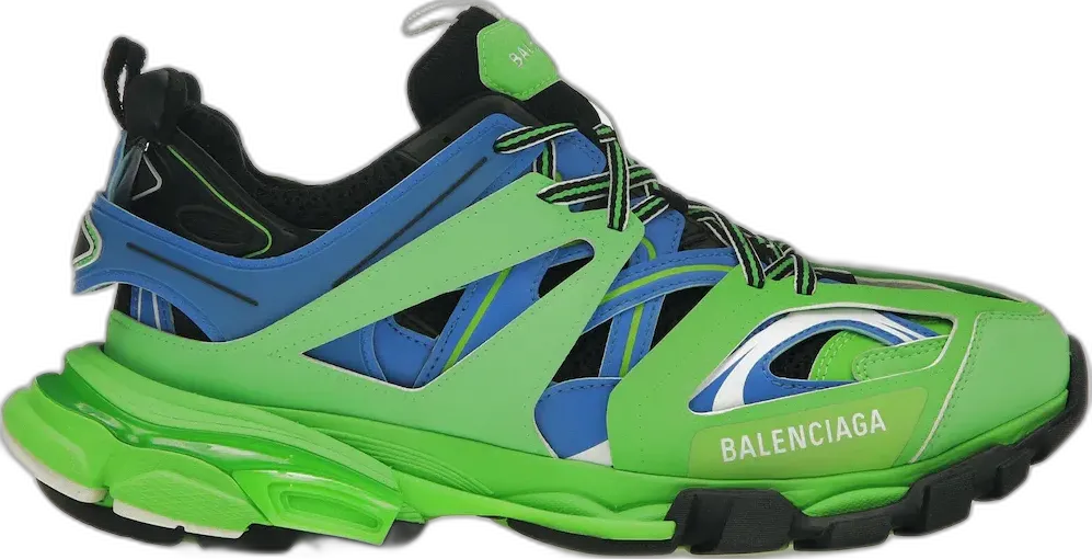  Balenciaga Track Trainers Green Blue