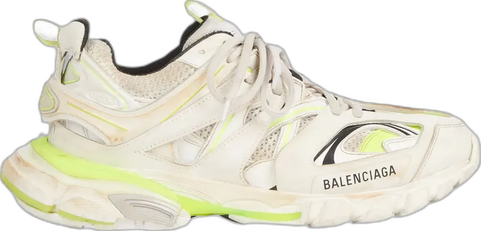  Balenciaga Track Worn Out In White Fluo Yellow