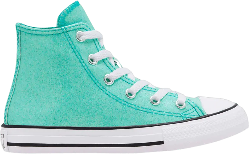  Converse Chuck Taylor All Star High GS &#039;Coated Glitter - Rapid Teal&#039;