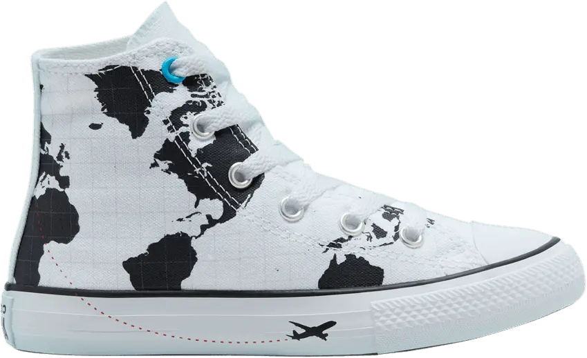  Converse Chuck Taylor All Star High GS &#039;Geography Class - White Black&#039;