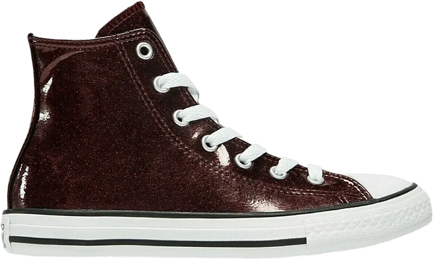  Converse Chuck Taylor All Star High GS &#039;Glitter Dark Burgundy&#039;