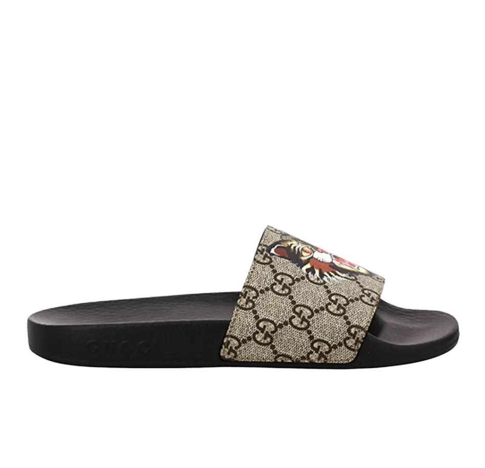  Gucci Wmns GG Supreme Slide &#039;Angry Cat&#039;