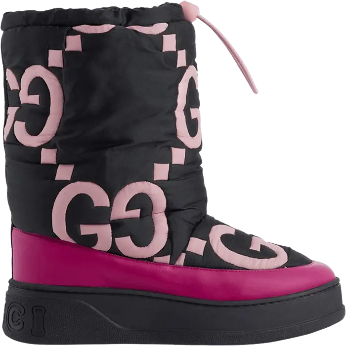  Gucci Wmns Maxi GG Boot &#039;Black Pink Matelassé&#039;
