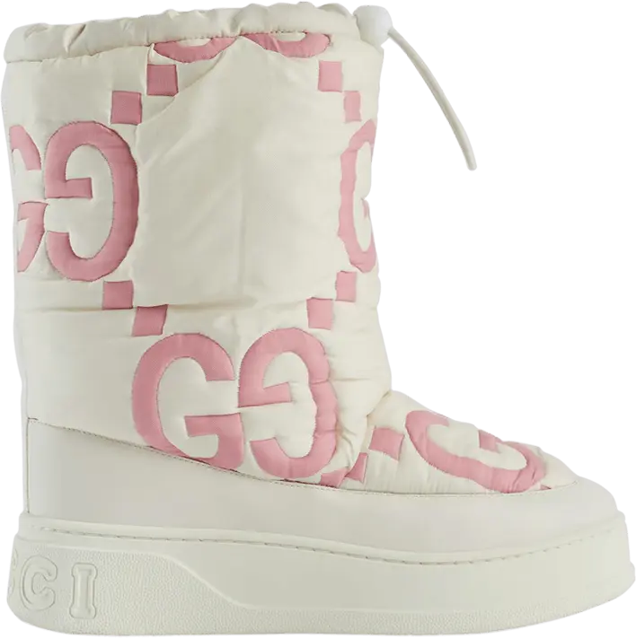  Gucci Wmns Maxi GG Boot &#039;White Pink Matelassé&#039;
