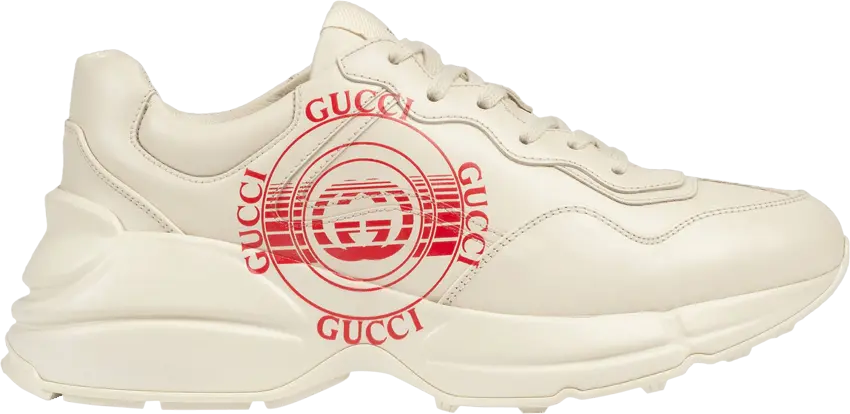  Gucci Wmns Rhyton &#039;Gucci Disk Print - Ivory&#039;