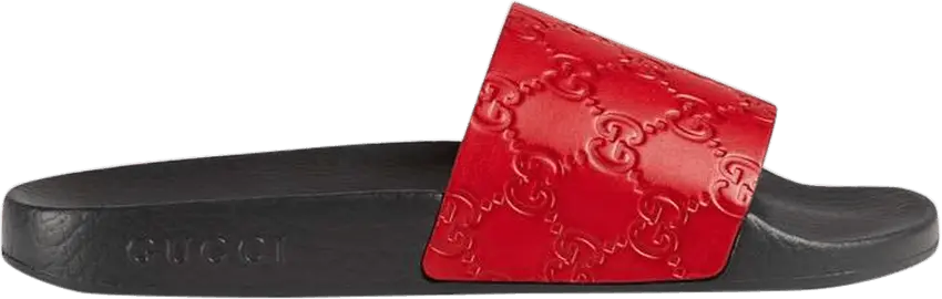  Gucci Wmns Signature Slide &#039;Hibiscus Red&#039;