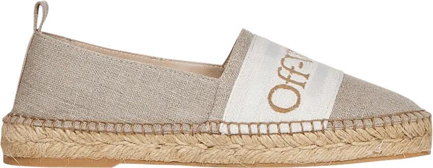  Off-White Wmns Bookish Canvas Espadrilles &#039;Beige&#039;