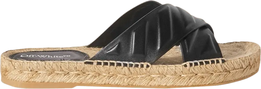  Off-White Wmns Diag Lea Crisscross Espadrilles &#039;Black&#039;