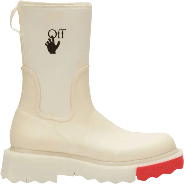 Off-White Wmns Logo Printed Rain Boot &#039;Ecru&#039;