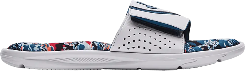 Under Armour Ignite 6 Graphic Strap Slide &#039;White Beta&#039;