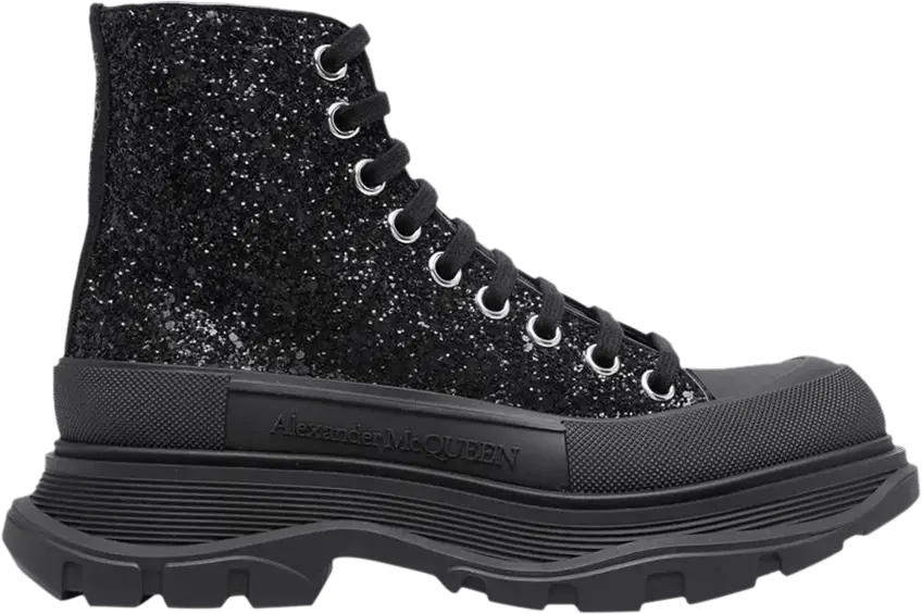  Alexander Mcqueen Alexander McQueen Wmns Tread Slick High &#039;Black Glitter&#039;