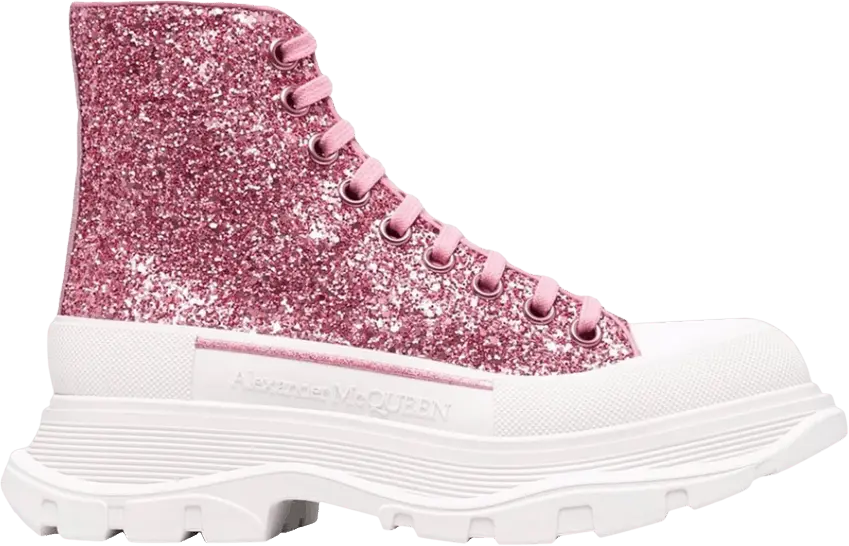  Alexander Mcqueen Alexander McQueen Wmns Tread Slick High &#039;Pink Glitter&#039;