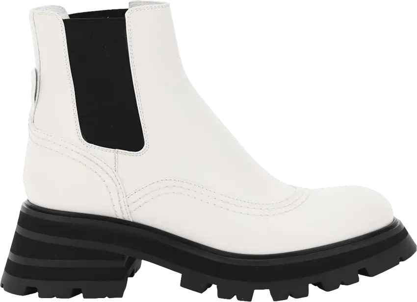  Alexander Mcqueen Alexander McQueen Wmns Wander Chelsea Boot &#039;New Ivory Black&#039;