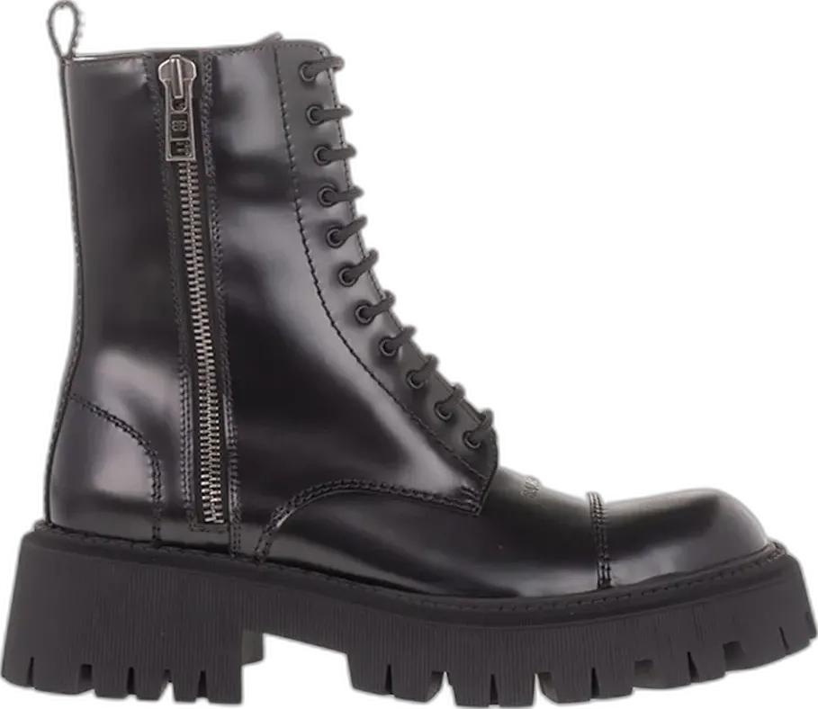 Balenciaga Tractor 20mm Zip Up Boot Black