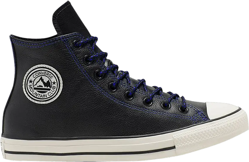  Converse Chuck Taylor All Star High Tumbled Leather &#039;Black Hyper Royal&#039;