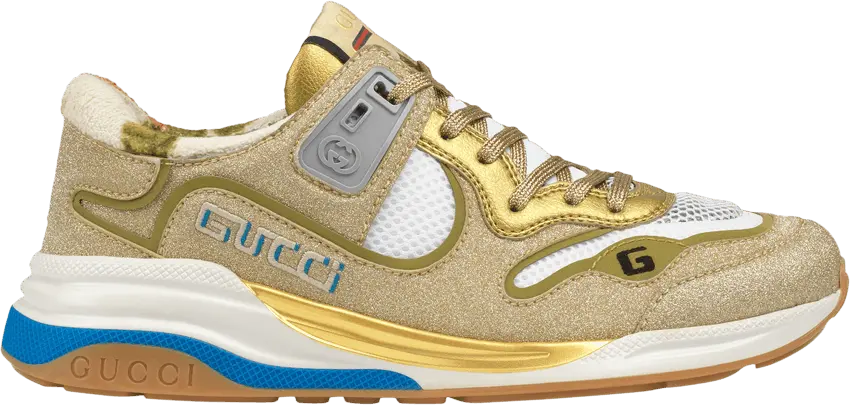  Gucci Wmns Ultrapace &#039;Gold Sparkling Fabric&#039;