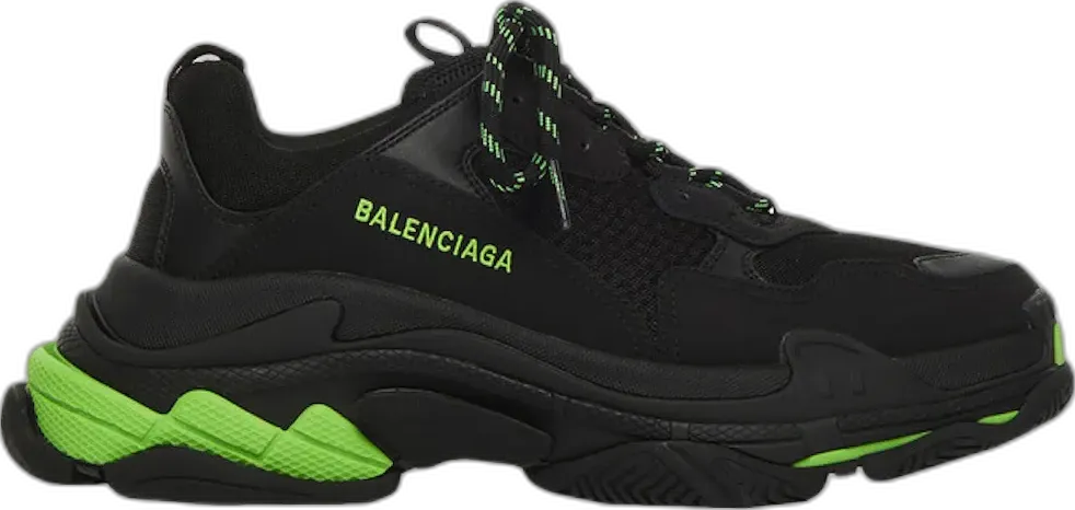  Balenciaga Triple S Black Fluo Green