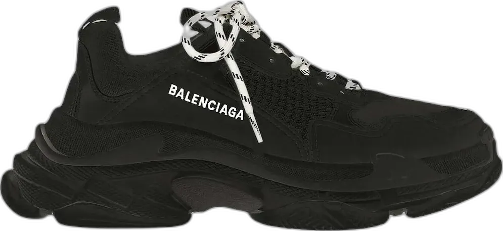  Balenciaga Triple S Black White Lace (Women&#039;s)