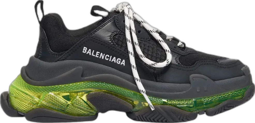  Balenciaga Triple S Black Yellow Fluo (Women&#039;s)