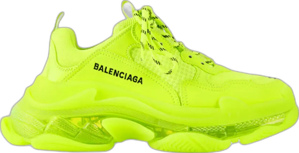  Balenciaga Triple S Clear Sole Fluo Yellow (Women&#039;s)