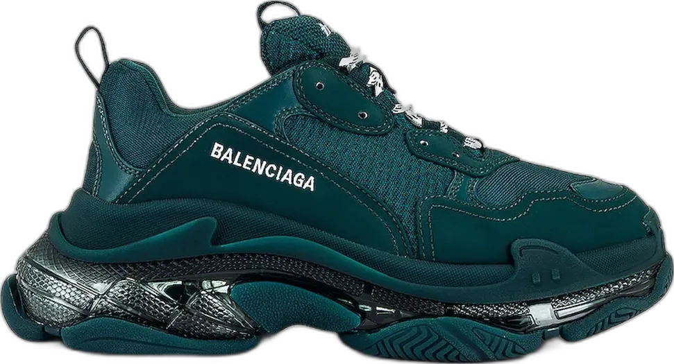  Balenciaga Triple S Clear Sole Full Dark Green