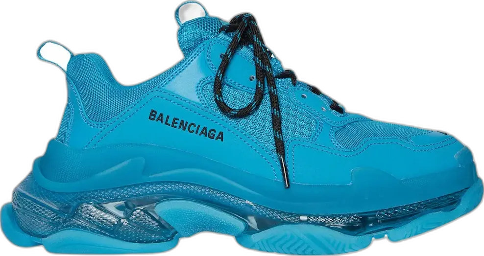  Balenciaga Triple S Clear Sole Teal Blue