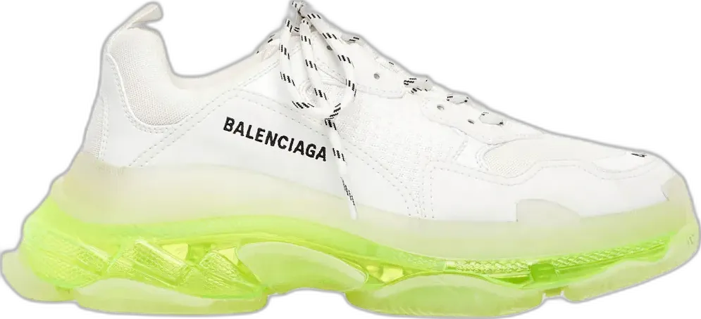  Balenciaga Triple S Clear Sole White Fluo Yellow