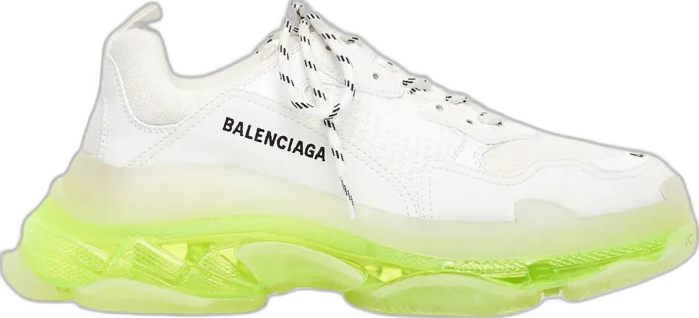  Balenciaga Triple S Clear Sole White Fluo Yellow (Women&#039;s)