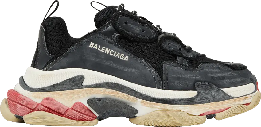  Balenciaga Triple S DIY Black Red White