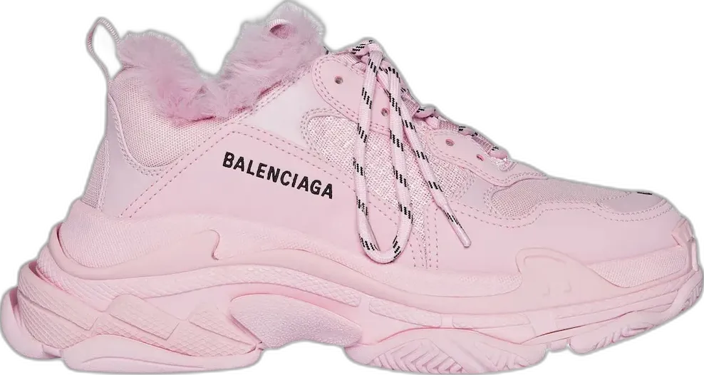  Balenciaga Triple S Fake Fur Pink (Women&#039;s)