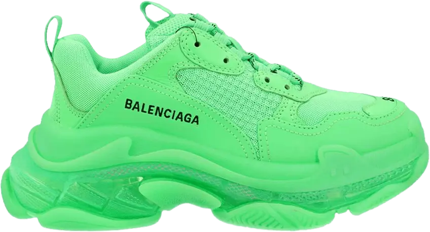  Balenciaga Triple S Neon Green Clear Sole 2021 (Women&#039;s)