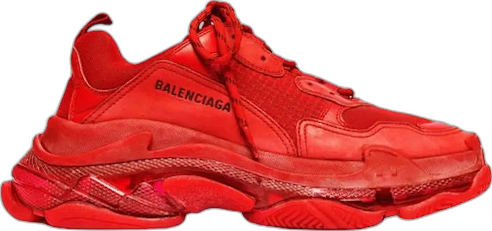  Balenciaga Triple S Red Clear Sole