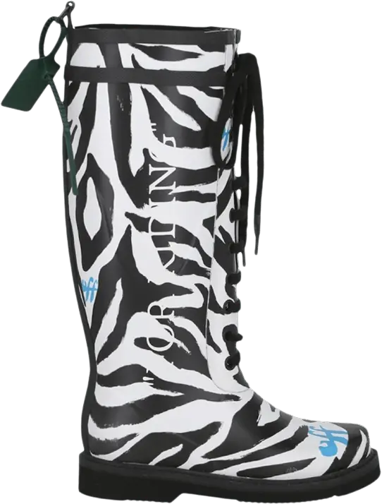 Off-White Wmns Rubber Boot &#039;For Riding - Zebra&#039;