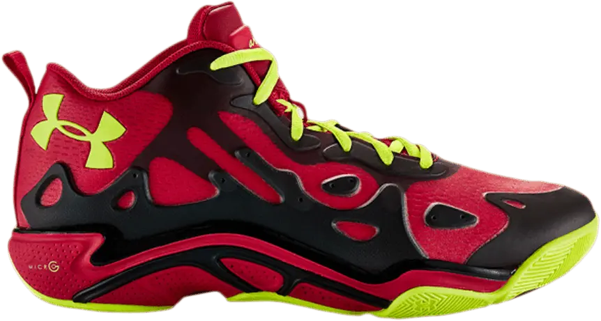  Under Armour Micro G Anatomix Spawn 2 Low &#039;Red Vis Yellow&#039;