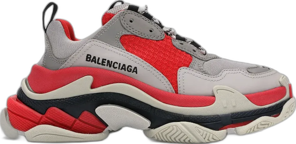  Balenciaga Triple S Red Grey (Women&#039;s)