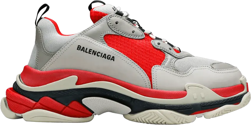  Balenciaga Triple S Red Grey White