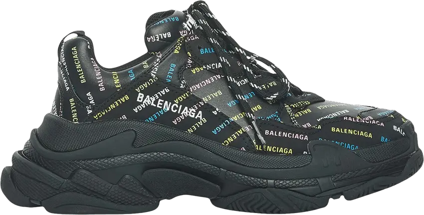  Balenciaga Triple S Sneaker &#039;Allover Logo - Black Multi&#039;