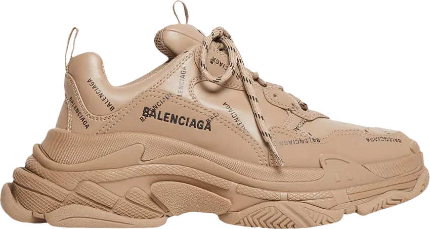  Balenciaga Triple S Sneaker &#039;Allover Logo - Dark Beige&#039;