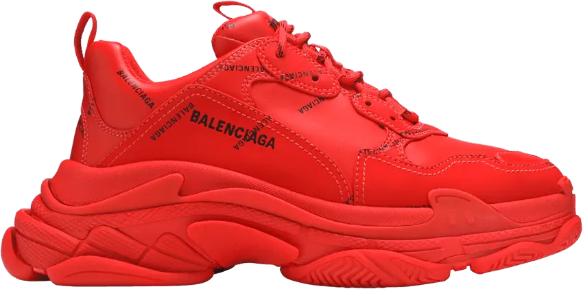  Balenciaga Triple S Sneaker &#039;Allover Logo - Red&#039;