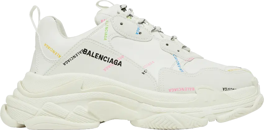  Balenciaga Triple S Sneaker &#039;Allover Logo - White Multi&#039;