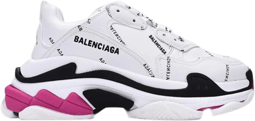  Balenciaga Triple S Sneaker &#039;Allover Logo - White Pink&#039;