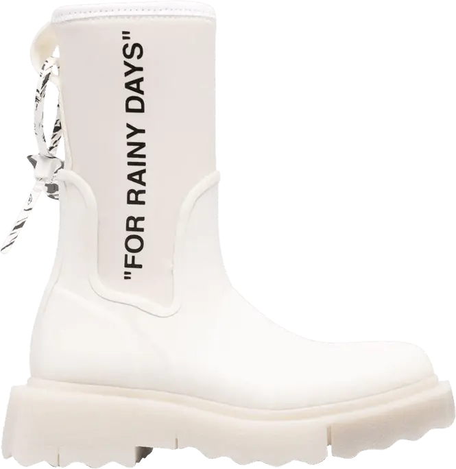  Off-White Wmns Zip-Tie Rain Boot &#039;White&#039;