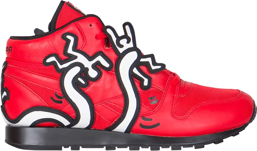  Reebok Keith Haring x Classic Leather Mid LUX &#039;Techy Red&#039;