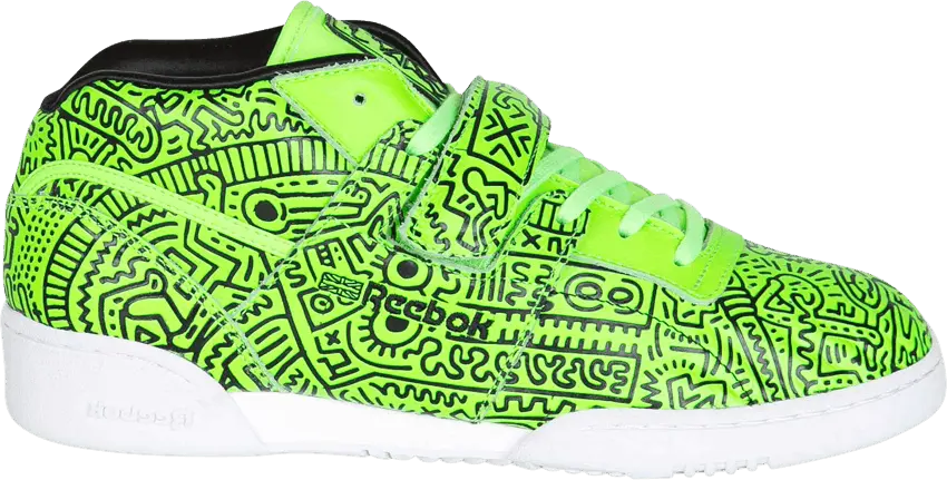  Reebok Keith Haring x Workout Mid Strap INT &#039;Neon Green&#039;
