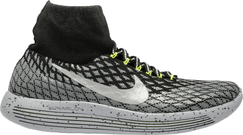  Nike Lunarepic Flyknit Shield Black Silver Volt (Women&#039;s)