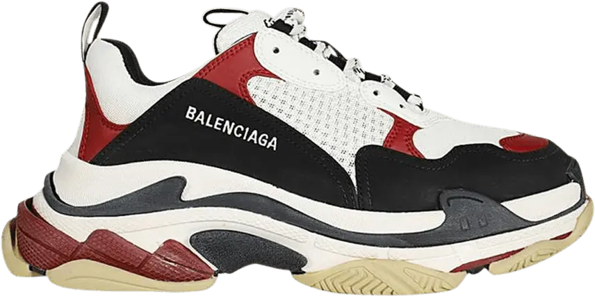  Balenciaga Triple S White Black Crimson