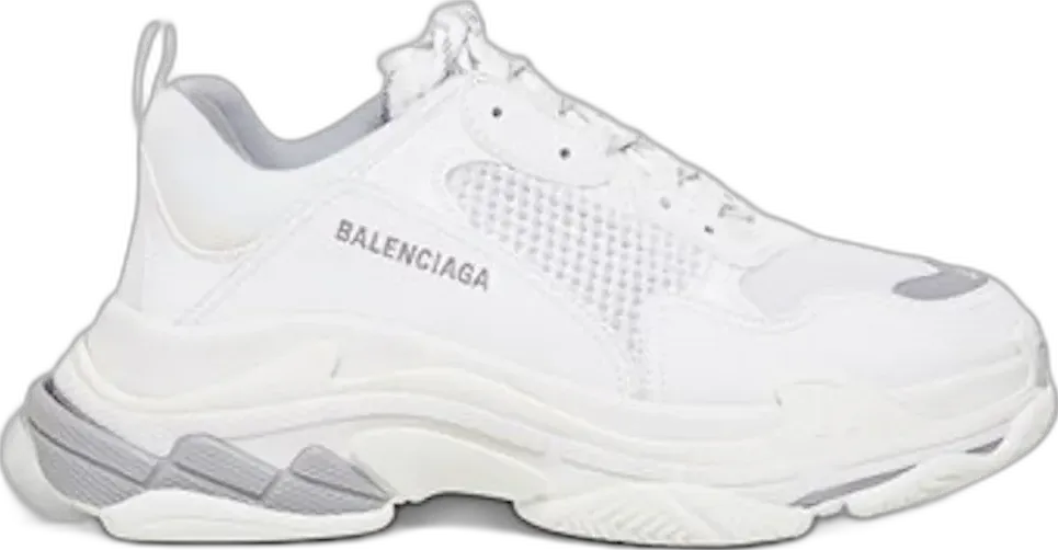  Balenciaga Triple S White Silver