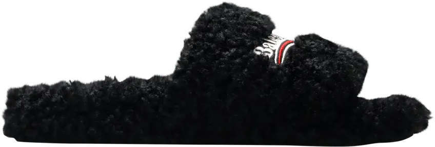  Balenciaga Wmns Furry Slides &#039;Black Red&#039;