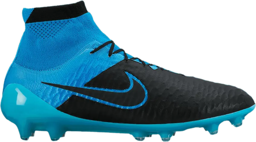  Nike Magista Obra Tech Craft Leather FG Black Turquoise Blue